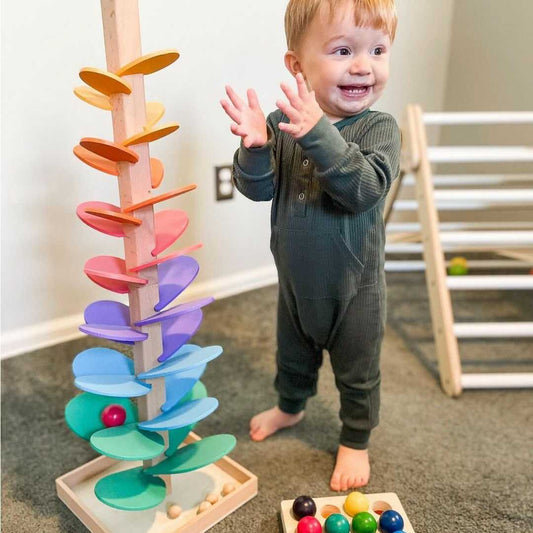 Regenbogen-Murmelturm – Interaktiv & Lernspielzeug für Kinder