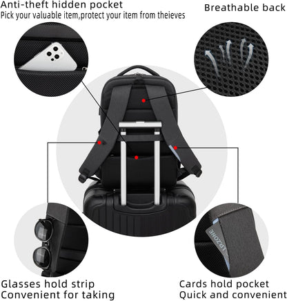 Reise-Laptoprucksack – Wasserdicht & USB-Anschluss Damen Herren