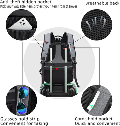 Reise-Laptoprucksack – Wasserdicht & USB-Anschluss Damen Herren