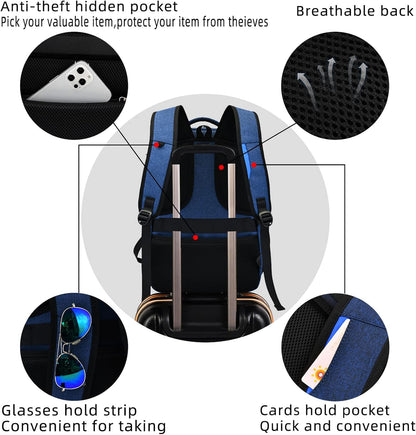 Reise-Laptoprucksack – Wasserdicht & USB-Anschluss Damen Herren