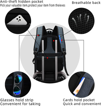 Reise-Laptoprucksack – Wasserdicht & USB-Anschluss Damen Herren