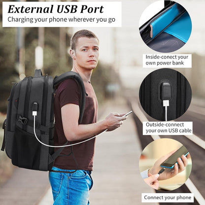 Reise-Laptoprucksack – Wasserdicht & USB-Anschluss Damen Herren