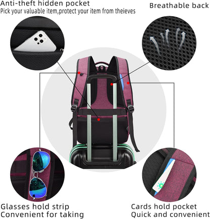 Reise-Laptoprucksack – Wasserdicht & USB-Anschluss Damen Herren