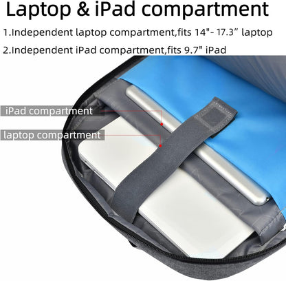 Reise-Laptoprucksack – Wasserdicht & USB-Anschluss Damen Herren