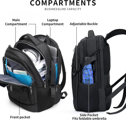 Reise-Laptoprucksack – Wasserdicht & USB-Anschluss Damen Herren