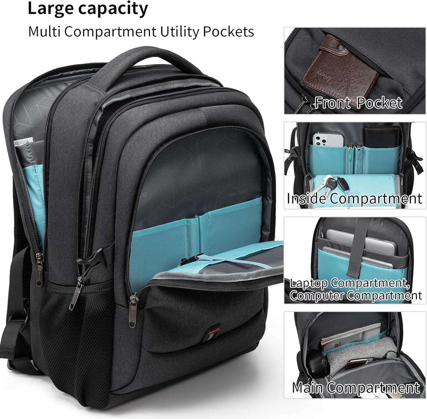 Reise-Laptoprucksack – Wasserdicht & USB-Anschluss Damen Herren