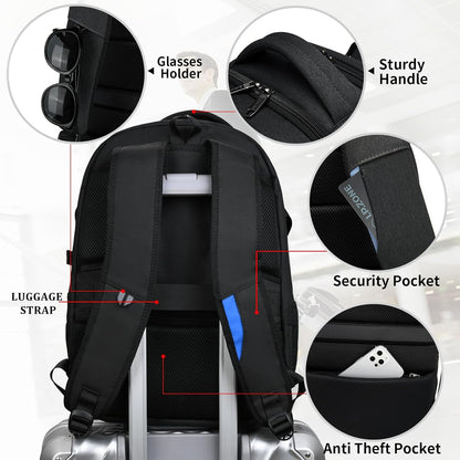 Reise-Laptoprucksack – Wasserdicht & USB-Anschluss Damen Herren