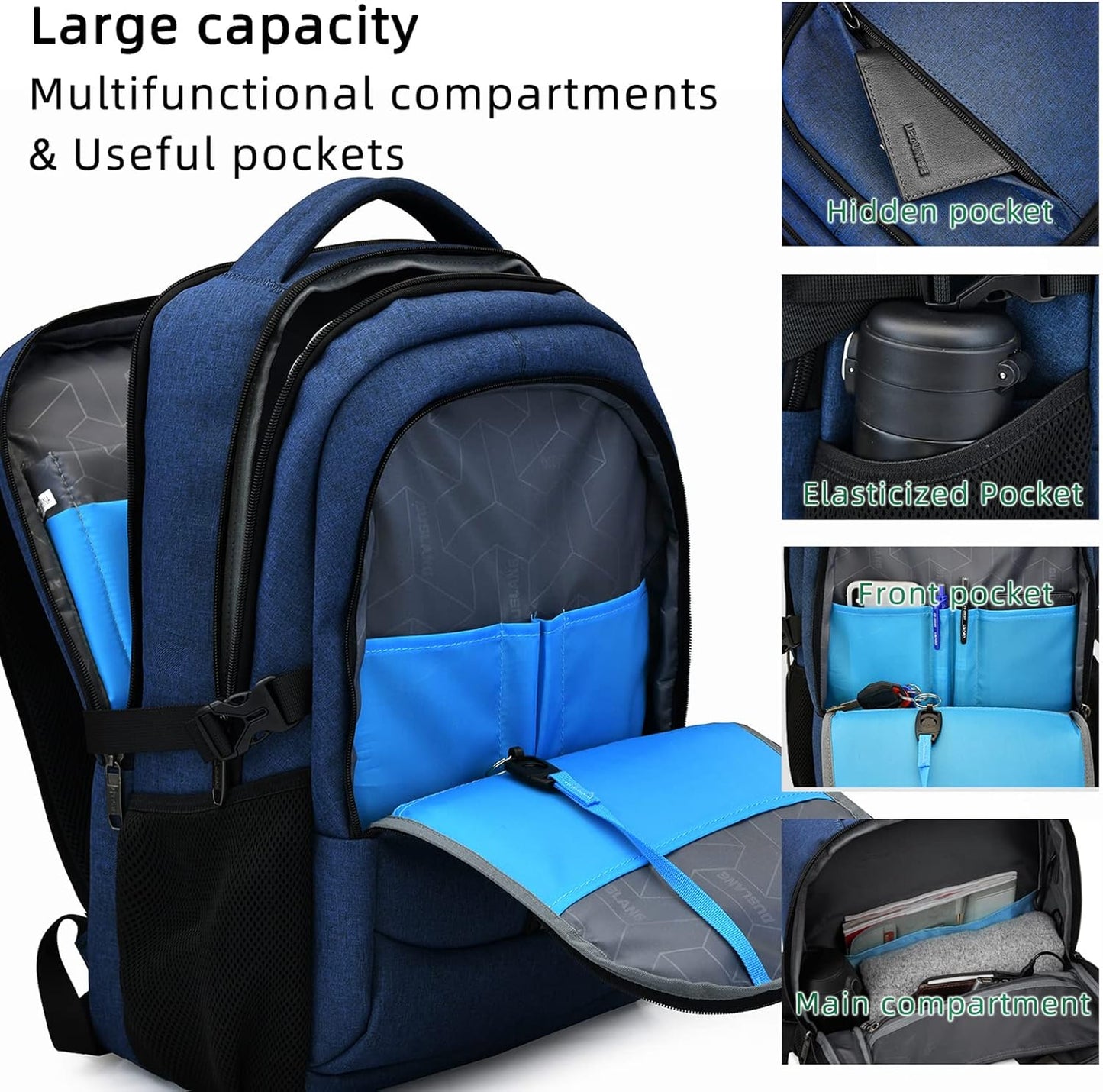 Reise-Laptoprucksack – Wasserdicht & USB-Anschluss Damen Herren