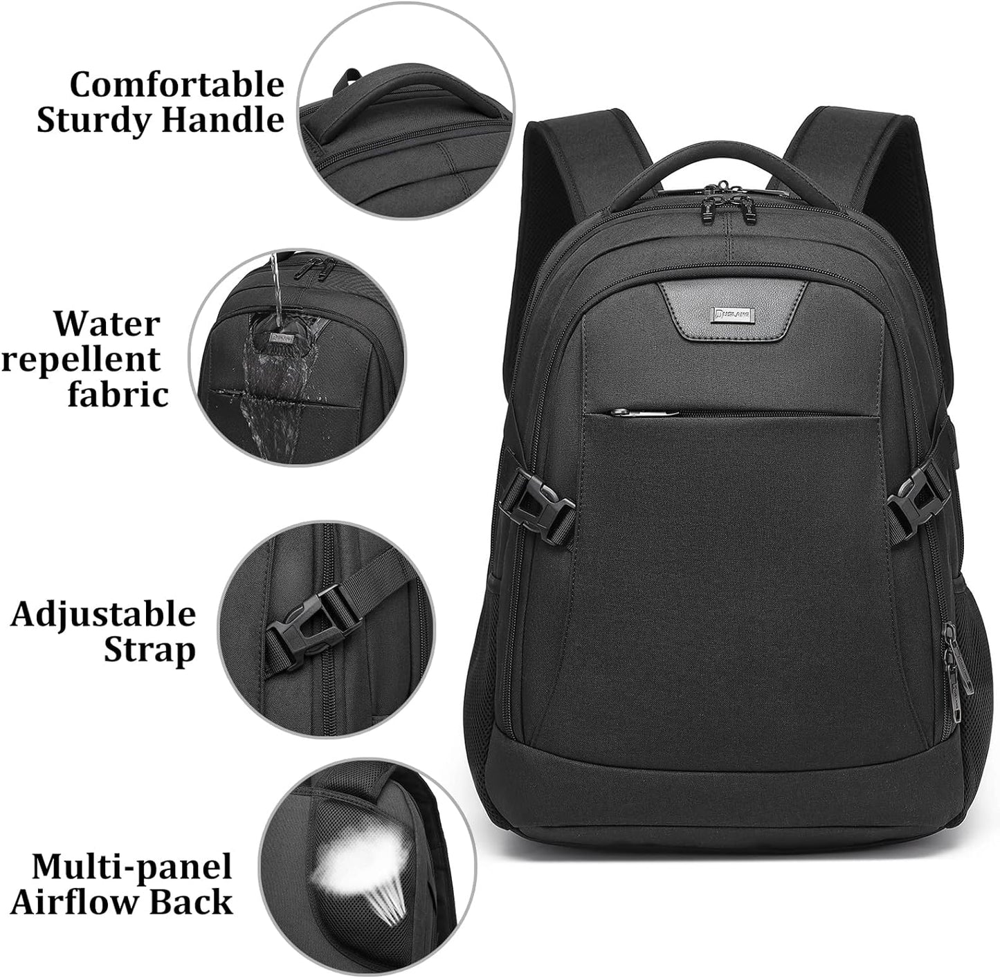 Reise-Laptoprucksack – Wasserdicht & USB-Anschluss Damen Herren