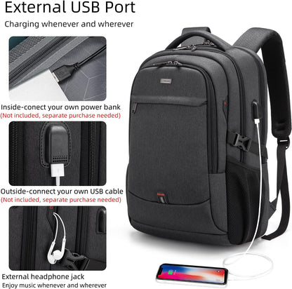 Reise-Laptoprucksack – Wasserdicht & USB-Anschluss Damen Herren