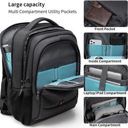 Reise-Laptoprucksack – Wasserdicht & USB-Anschluss Damen Herren
