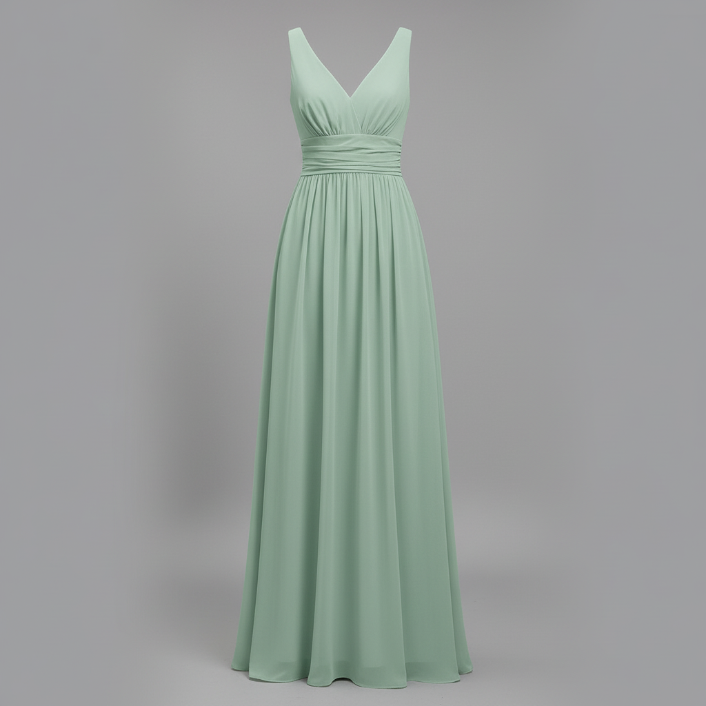 Ärmelloses V-Ausschnitt Kleid | Maxi Kleid für Damen