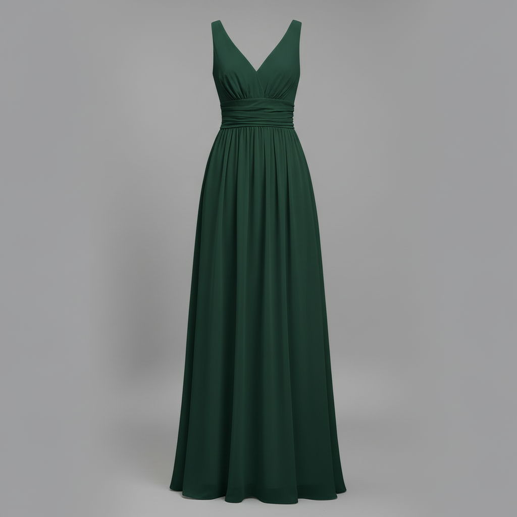 Ärmelloses V-Ausschnitt Kleid | Maxi Kleid für Damen