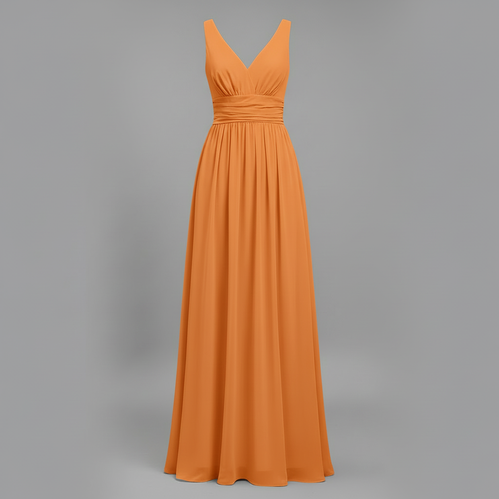 Ärmelloses V-Ausschnitt Kleid | Maxi Kleid für Damen