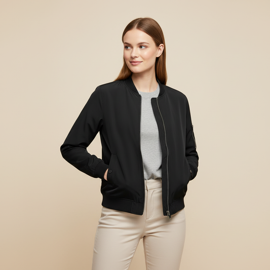 Damen Bomberjacke | Sportliche Kurzjacke mit Reißverschluss
