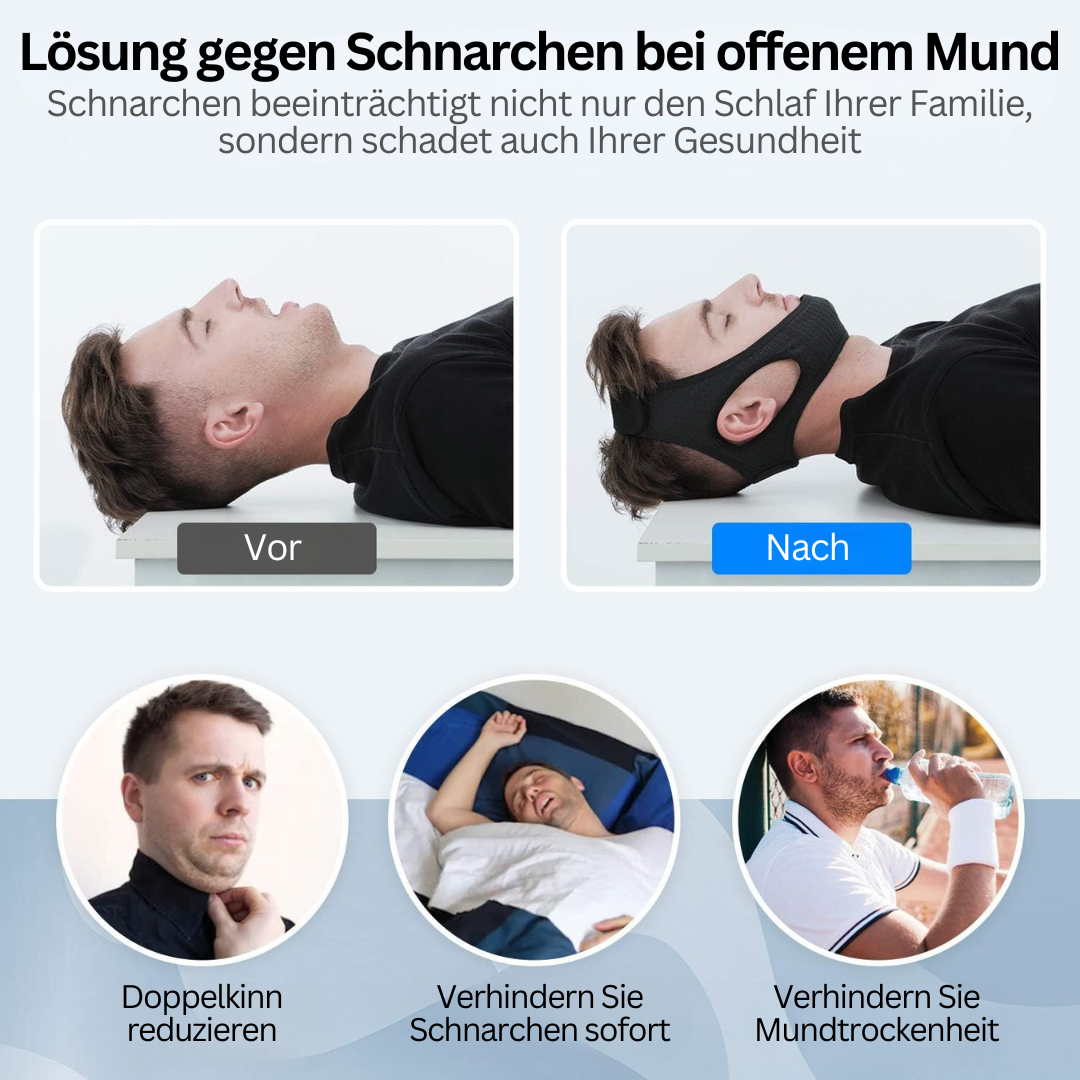 Anti-Schnarch-Kinnband – Schlafapnoe & Komfortables Silikon