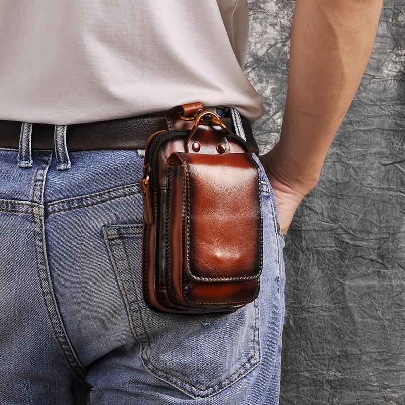 Herren Leder Bauchtasche – RFID-Schutz Multifach & Wasserdicht