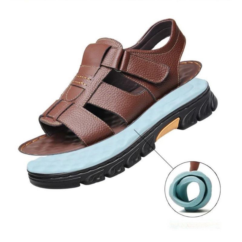 Orthopädische Herrensandalen Leder – Fußgewölbestütze & Komfort