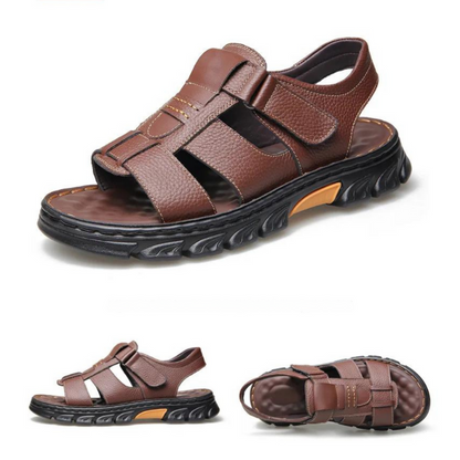 Orthopädische Herrensandalen Leder – Fußgewölbestütze & Komfort