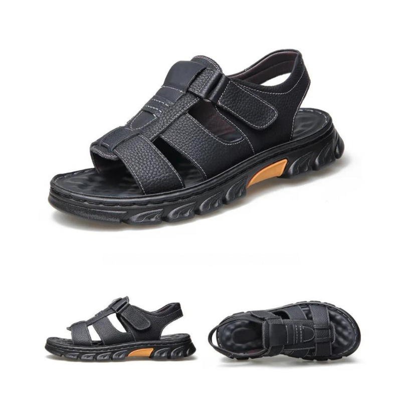 Orthopädische Herrensandalen Leder – Fußgewölbestütze & Komfort
