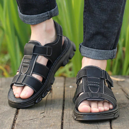 Orthopädische Herrensandalen Leder – Fußgewölbestütze & Komfort