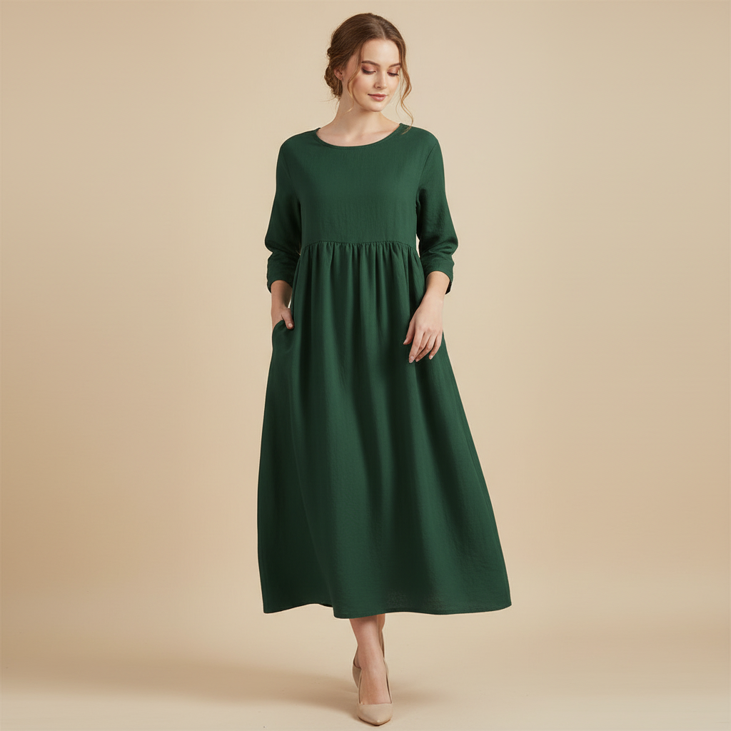 Luftiges Midi Damenkleid | Sommerkleid für Elegante Anlässe