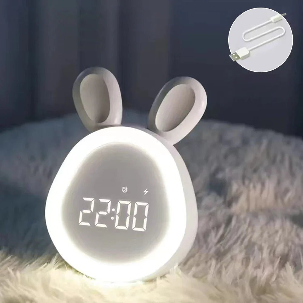 Kinderwecker Kaninchenform – LED Nachtlicht & Kinder Wecker