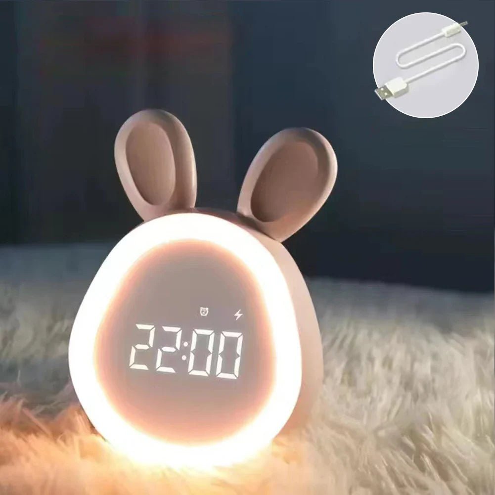 Kinderwecker Kaninchenform – LED Nachtlicht & Kinder Wecker