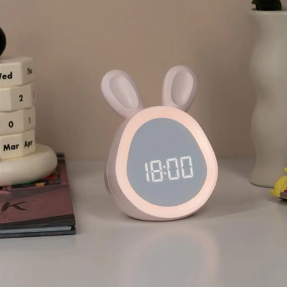 Kinderwecker Kaninchenform – LED Nachtlicht & Kinder Wecker