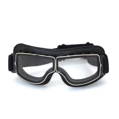 Motorradbrille Vintage Leder – Retro Design & UV-Schutz