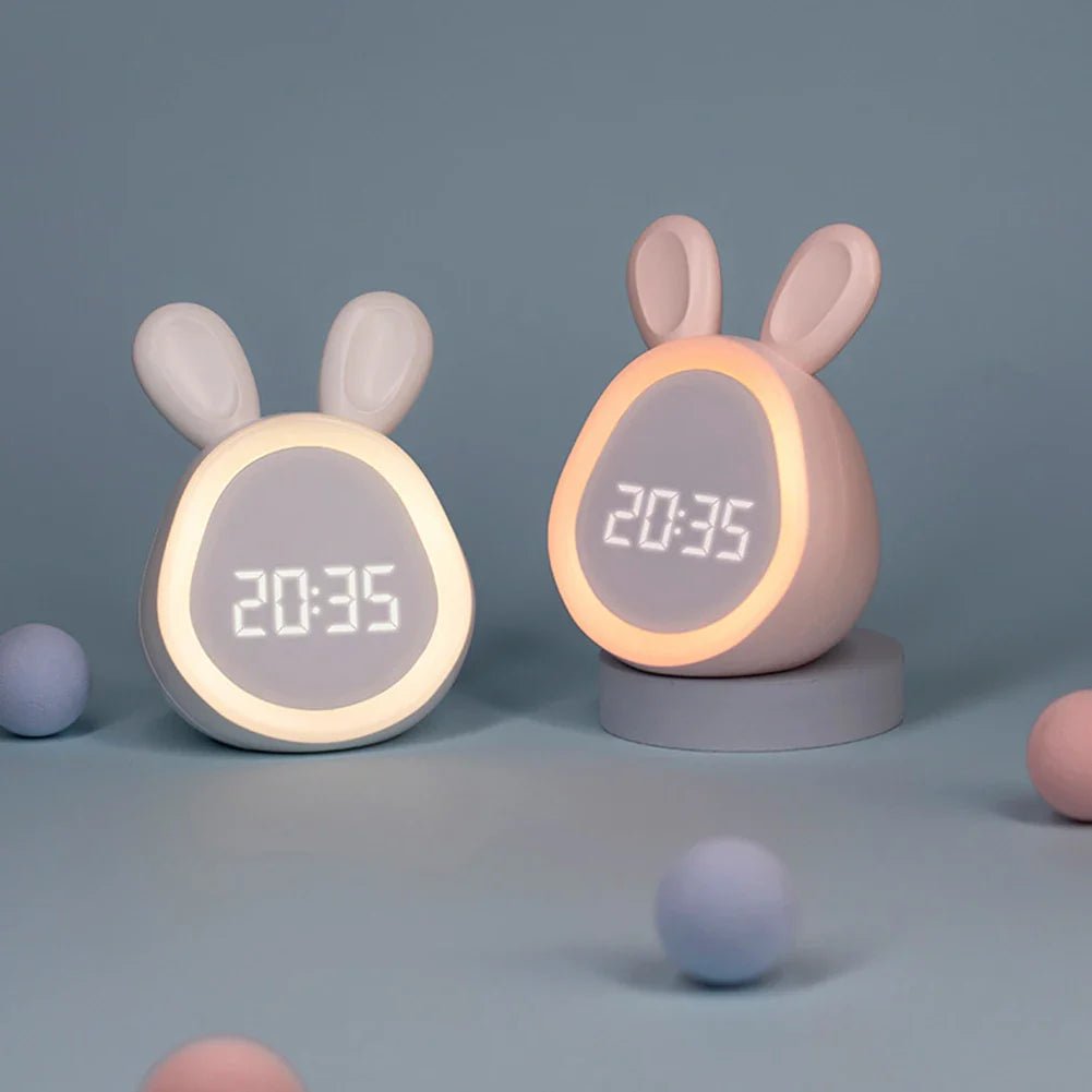 Kinderwecker Kaninchenform – LED Nachtlicht & Kinder Wecker
