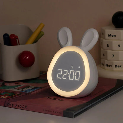Kinderwecker Kaninchenform – LED Nachtlicht & Kinder Wecker