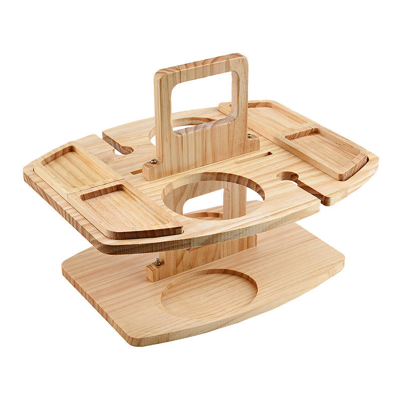 Tragbarer Picknick-Weintisch – Holz Outdoor & Faltbar