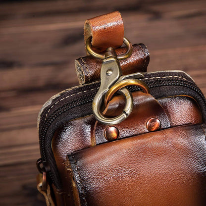 Herren-Gürteltasche Echtleder – Crossbody Robustes Design