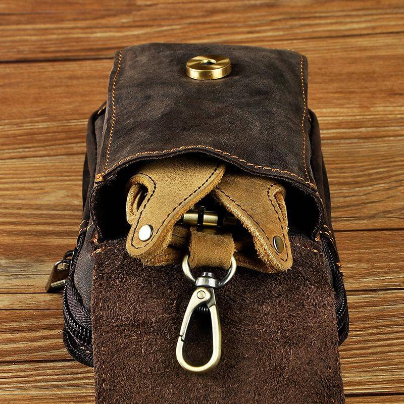 Herren-Gürteltasche Echtleder – Crossbody Robustes Design