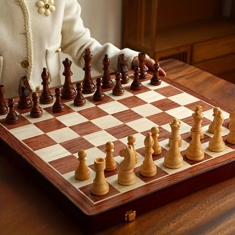 Schachspiel aus Massivholz – Luxus Handarbeit & Komplett-Set
