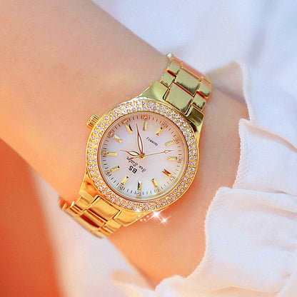 Damenarmbanduhr mit Kristalldetails – Elegant & Luxuriöses Design