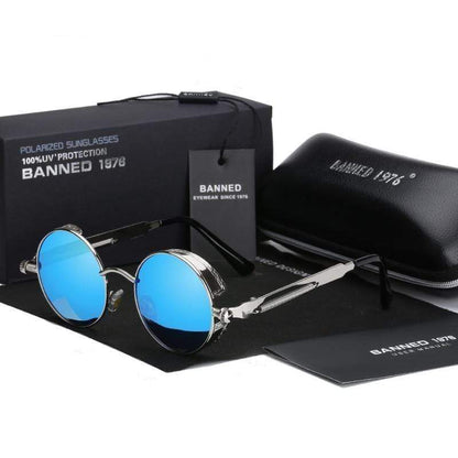 Steampunk Sonnenbrille Rund Retro – Polarisiert & UV400 Herren