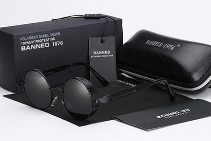 Steampunk Sonnenbrille Rund Retro – Polarisiert & UV400 Herren