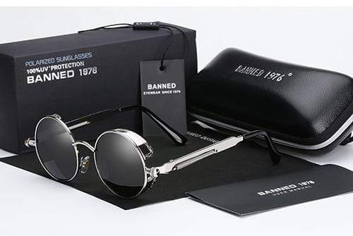 Steampunk Sonnenbrille Rund Retro – Polarisiert & UV400 Herren