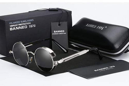Steampunk Sonnenbrille Rund Retro – Polarisiert & UV400 Herren