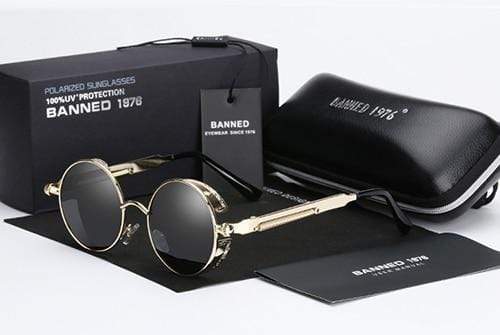 Steampunk Sonnenbrille Rund Retro – Polarisiert & UV400 Herren