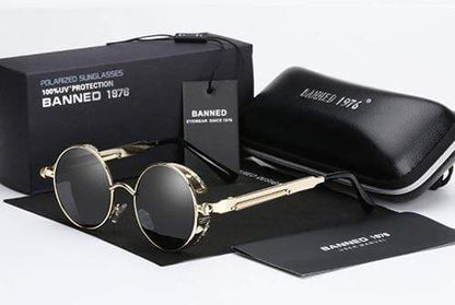 Steampunk Sonnenbrille Rund Retro – Polarisiert & UV400 Herren