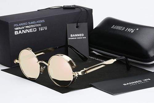 Steampunk Sonnenbrille Rund Retro – Polarisiert & UV400 Herren