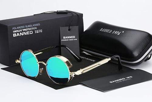 Steampunk Sonnenbrille Rund Retro – Polarisiert & UV400 Herren