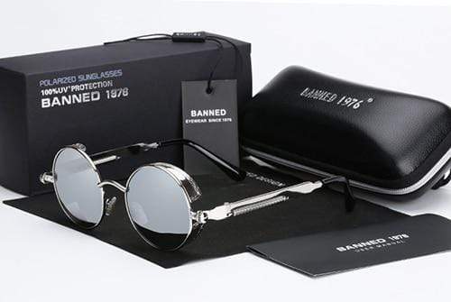 Steampunk Sonnenbrille Rund Retro – Polarisiert & UV400 Herren