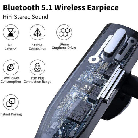 Bluetooth 5.1 Headset – Dual Mic Drahtlos Geräuschunterdrückung