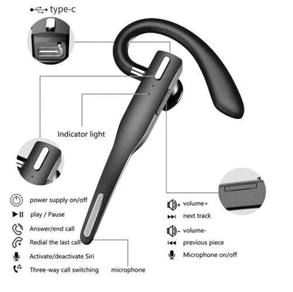 Bluetooth 5.1 Headset – Dual Mic Drahtlos Geräuschunterdrückung